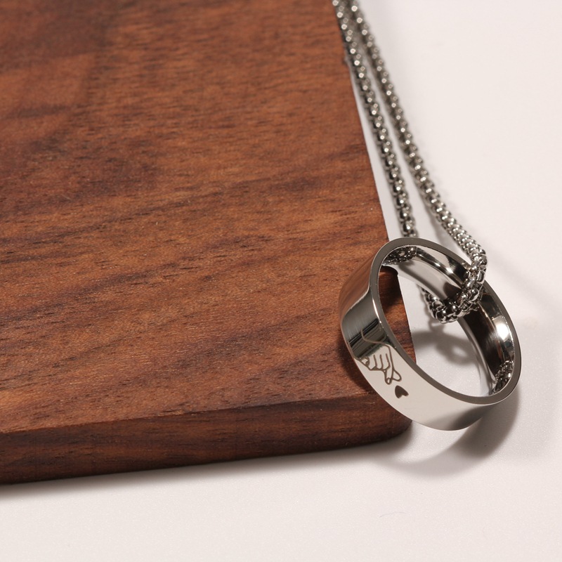 Love You More Than Heart Couple Pendant Sweater Pearl Chain