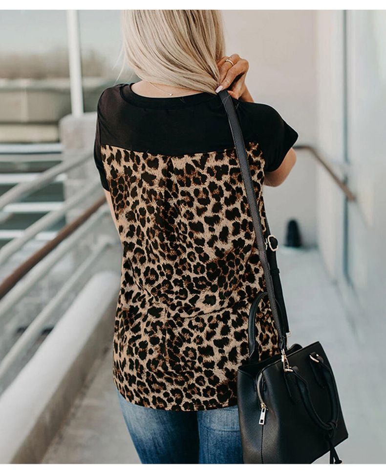 Loose Leopard Print Knitted Women's Top