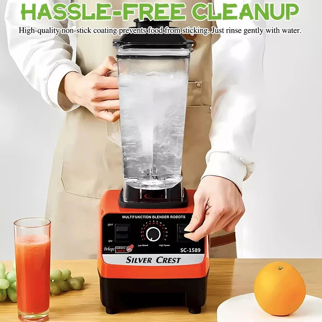 4500W Blender Food Processor Smoothie Juicer Ice Crusher 2 Jugs--Black — image 10
