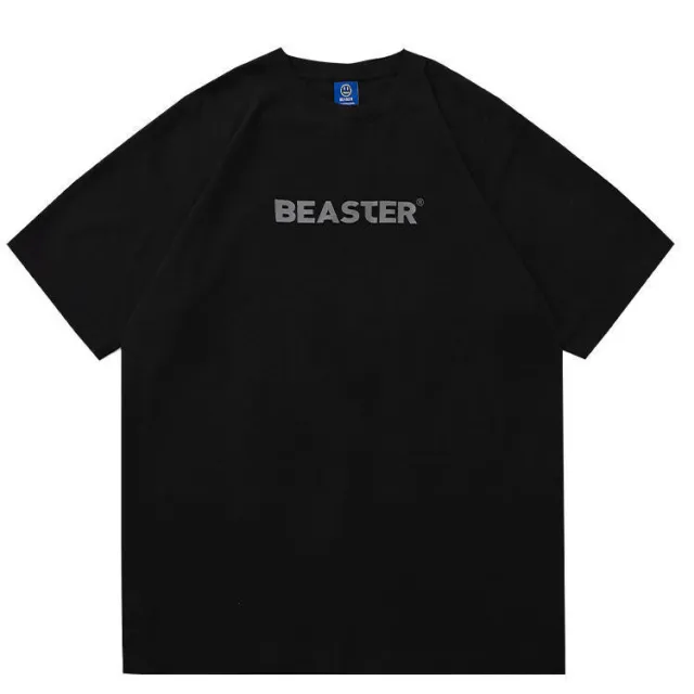 Basic Multicolor Letter Solid Color Casual Crew Neck Top Black - Shop at LoveMi