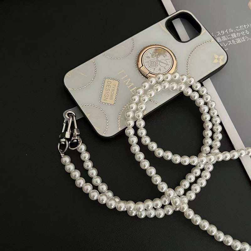 Mobile Phone Case Diagonal Pearl Chain Gasket