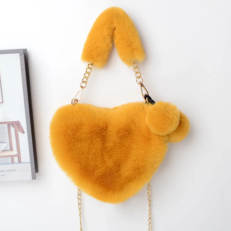 Love Bags Soft Plush Handbags Women Valentine's Day Party Bag - Ginger