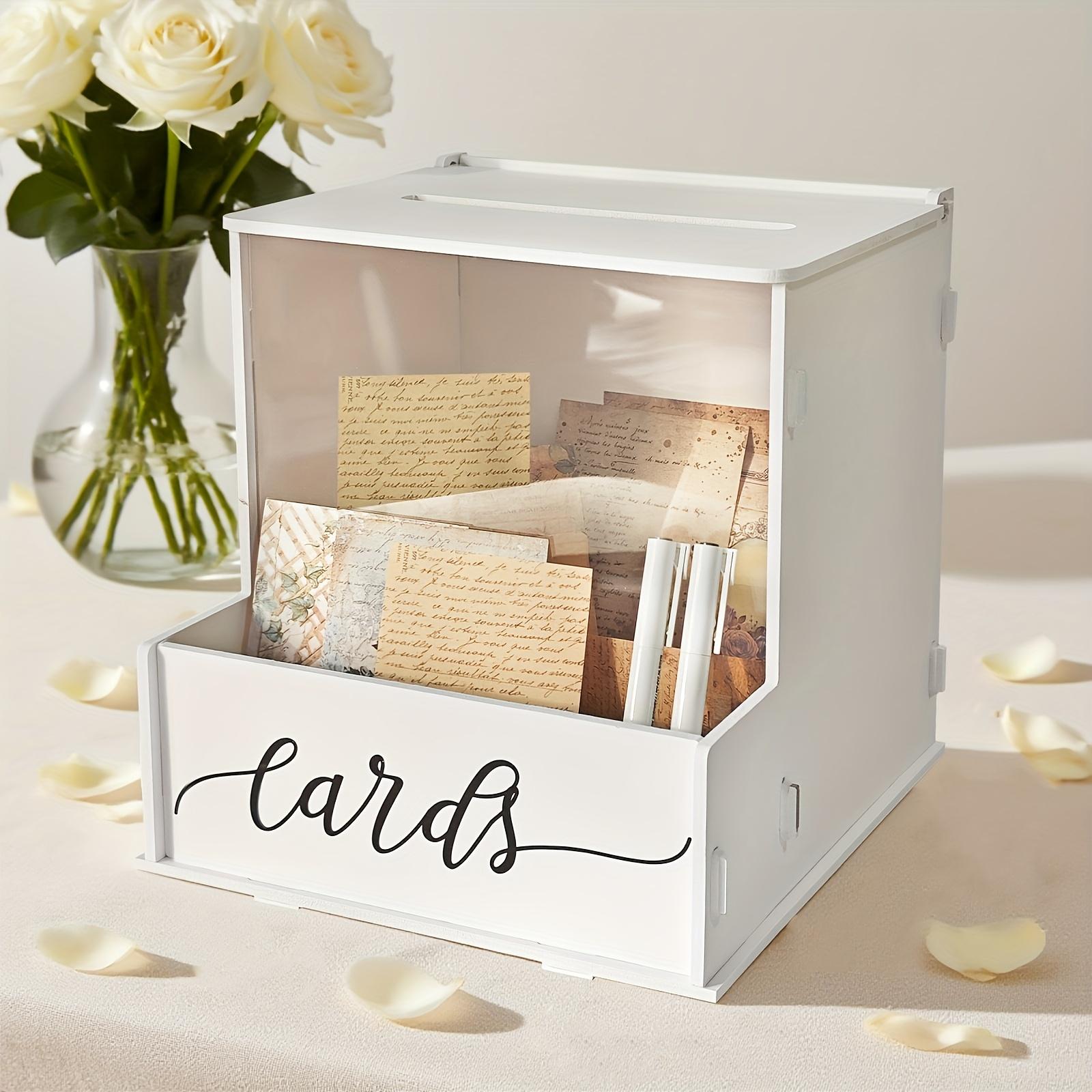 Elegant White PVC Rectangular Wedding Card Box With Lockable Lid  Durable Decorative Gift Box For Wedding Money, Favors, And Party Gifts Suitable For Weddings, Birthdays, And Christmas Parties