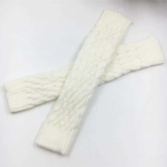 Knitted Warm Daytime Wool Leggings Knee High Socks White - Shop at LoveMi