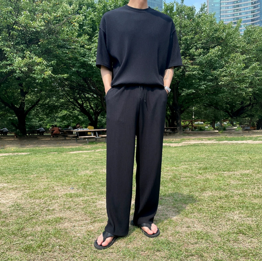 Breathable Ice Silk Thin Short Sleeved Shorts - Image 13