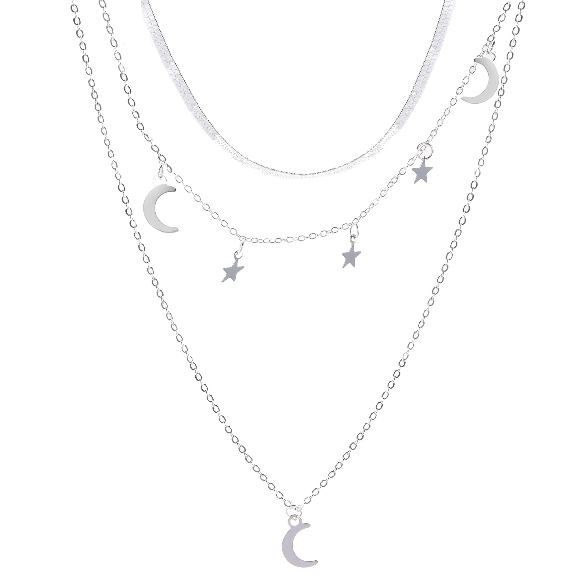 Alloy Pentagram Moon Ladies Necklace