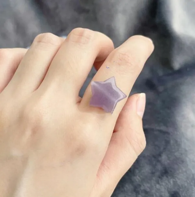 Natural Lepidolite Lilac Crystal Star Pendant Purple Lithium Mica Stars - Shop at LoveMi