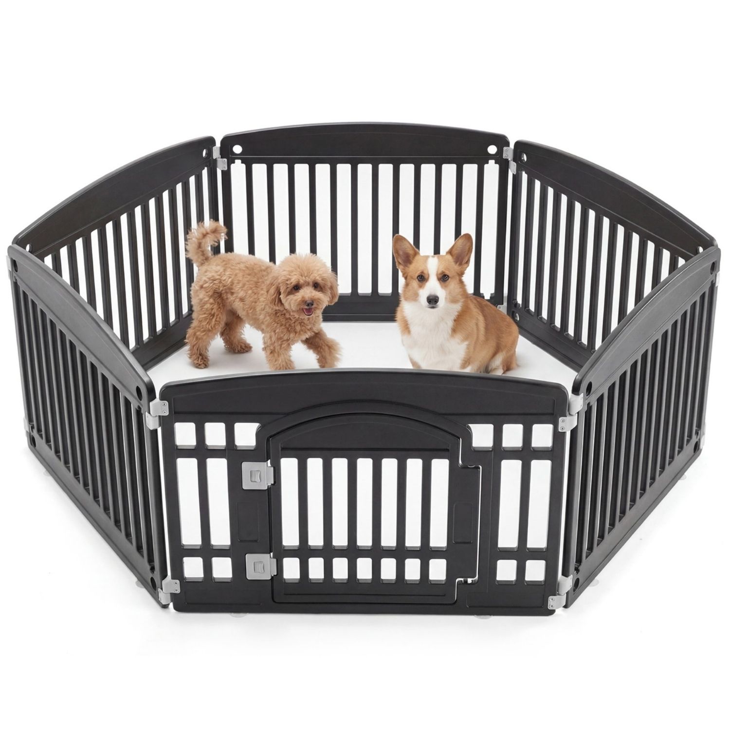 Dog Playpen Safe & Secure Indoor-Outdoor Pet Fence -Folding & Portable Ideal For Small To Medium Dogs - Easy To Clean - 2