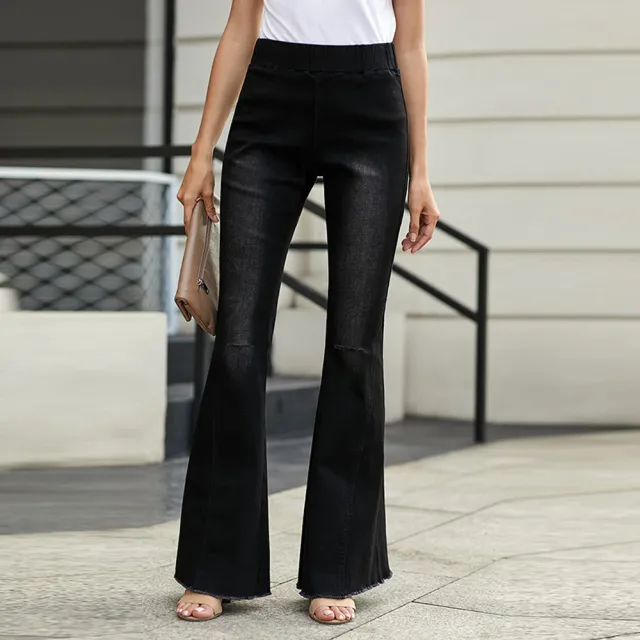 Women's Fall European Style Ripped Jeans Black - Shop at LoveMi