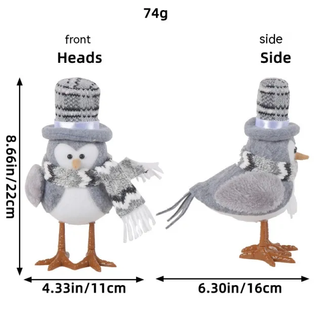 Jingchen Christmas Luminous Bird Christmas Gift Table Decorative Ornaments N3 11 Gray Top Hat - Shop at LoveMi