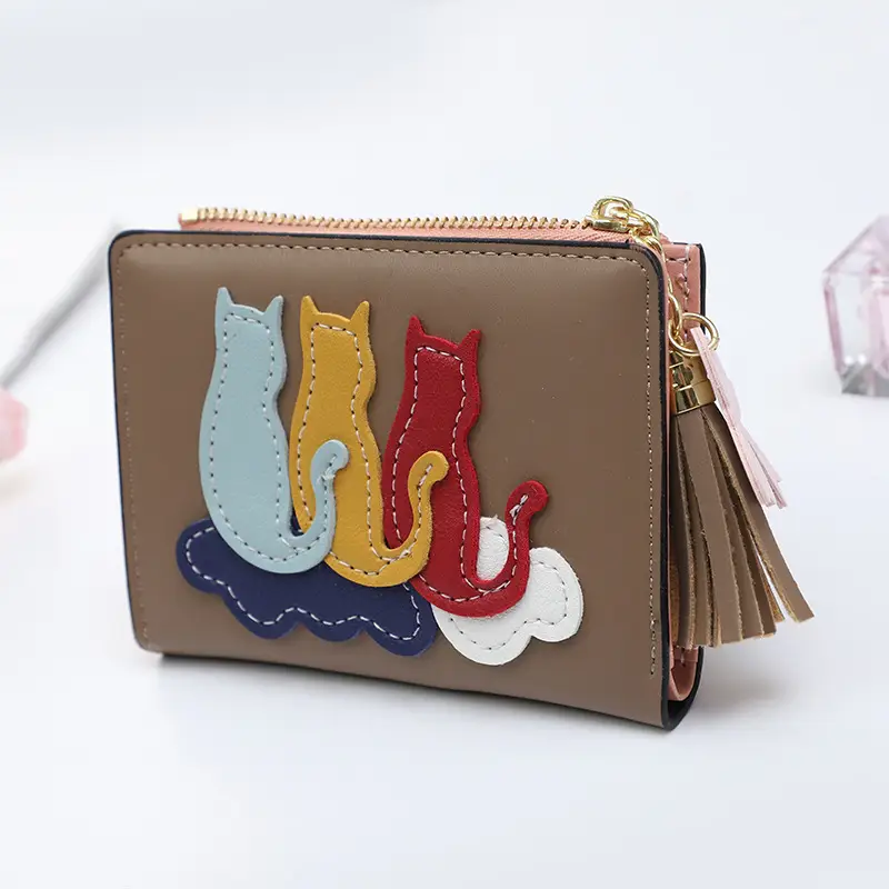New Women's Wallet Solid Color Multi Card