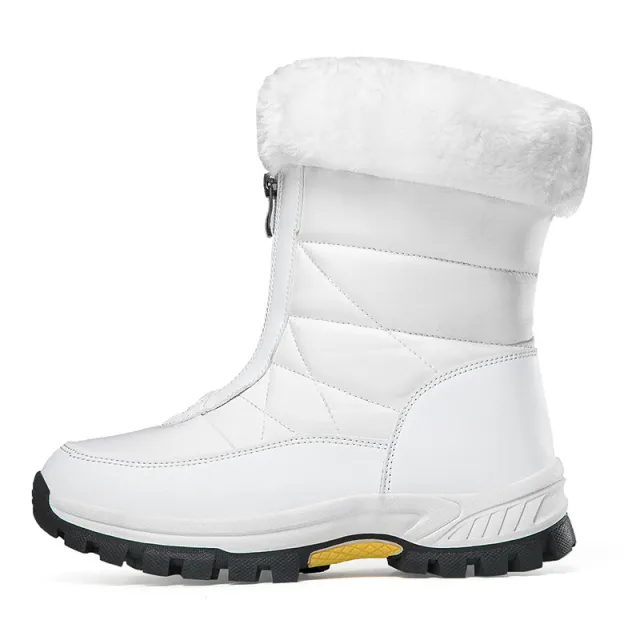 Women's Snow Boots Lightweight Platform Zipper Ankle Boots Winter Keep Warm Plush Shoes Outdoor Thickened High top Plus Velvet Shoes White - Shop at LoveMi