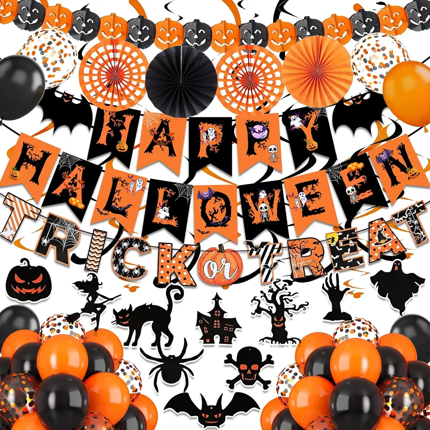 Happy Halloween Trick Or Treat Banner, Paper
