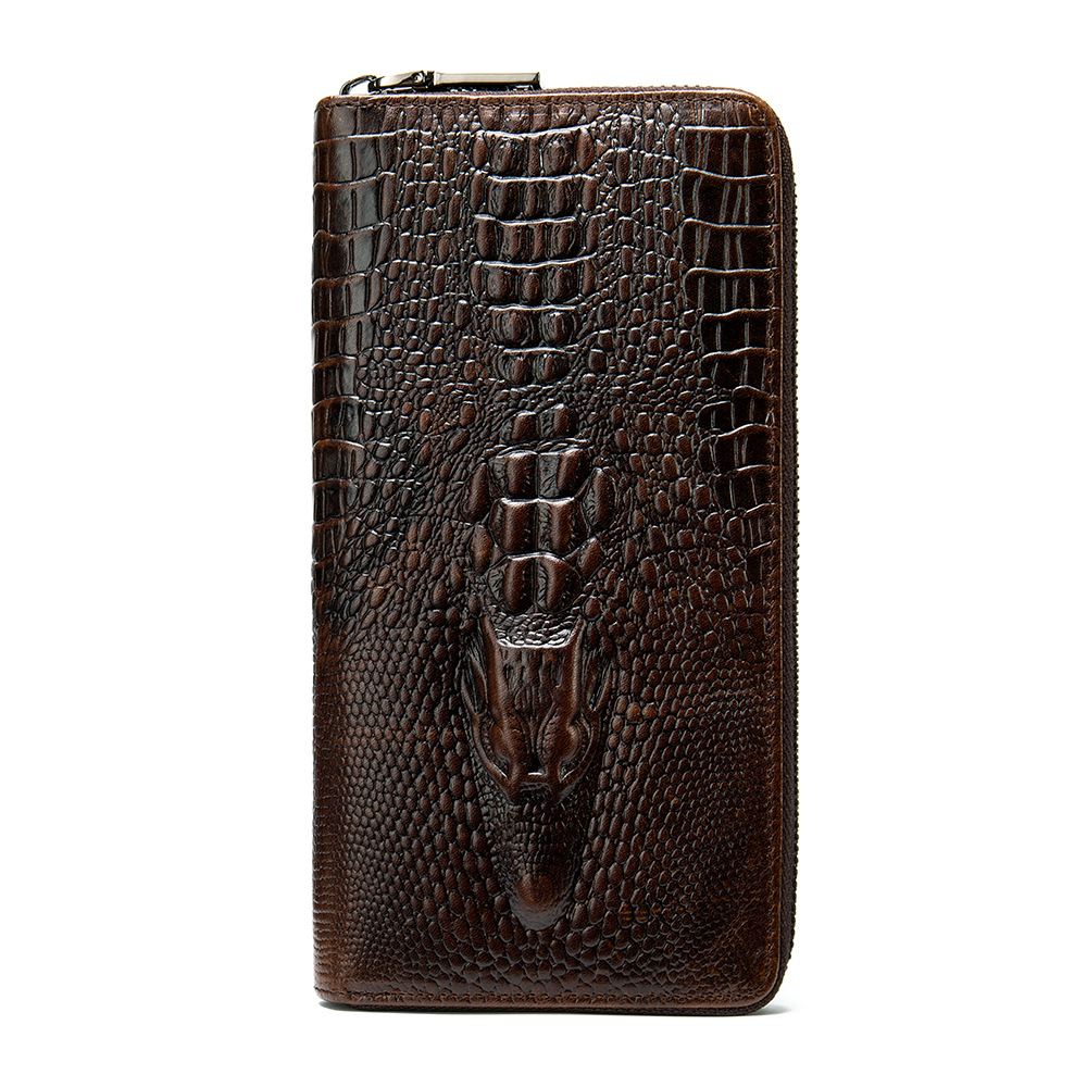 Luxury 3D Gator Print Leather Wallet for Men - Business Travel Clutch 9573697a 48f1 44e4 a97a 842a856a68e0