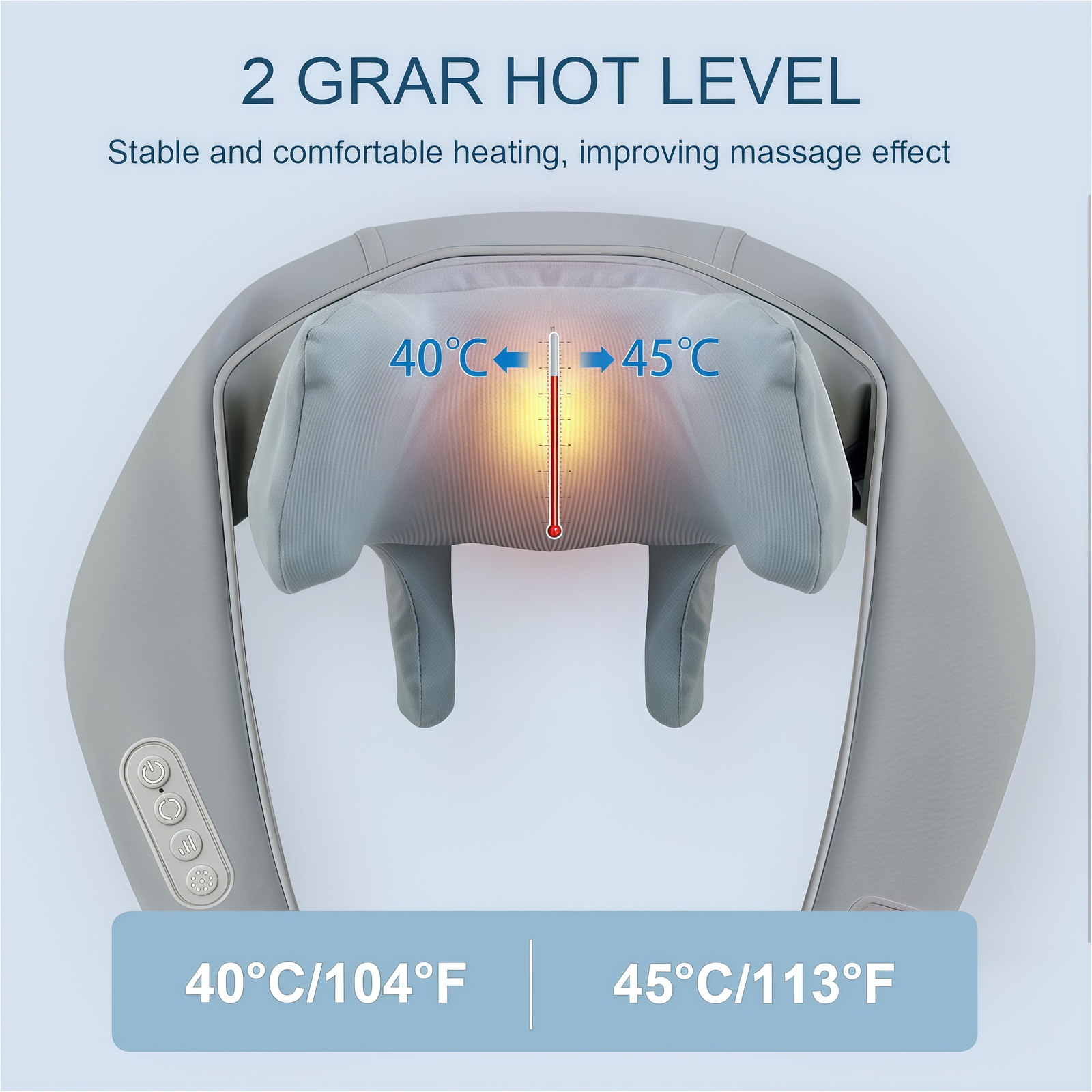 Neck And Shoulder Massager, Shiatsu, Kneading With Heat And 2 Modes