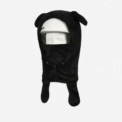 Men And Women Riding Ski Helmet Set Windproof And Warm - Black Bear - View 1