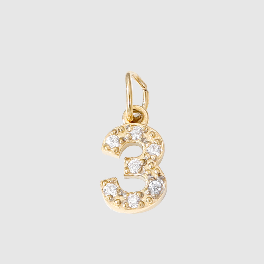 1 Piece 304 Stainless Steel Zircon Ion Plating 14K Gold Real Plated Letter Number Polished Stretch Adjustable Pendant DIY Jewelry Accessories 9