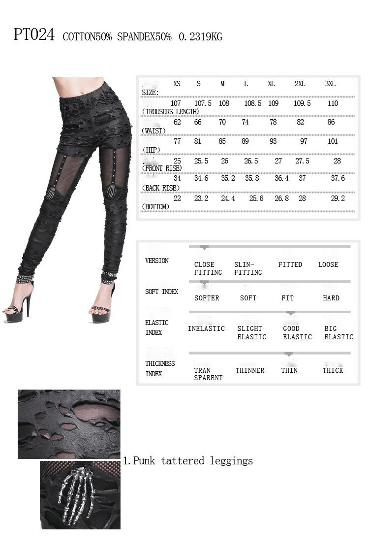 Title 1, Leggings com rasgos, malha e design de garra de...