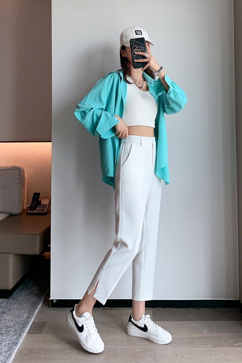 Title 10, Casual Nine Points Small Ice Silk Harem Pants, ...