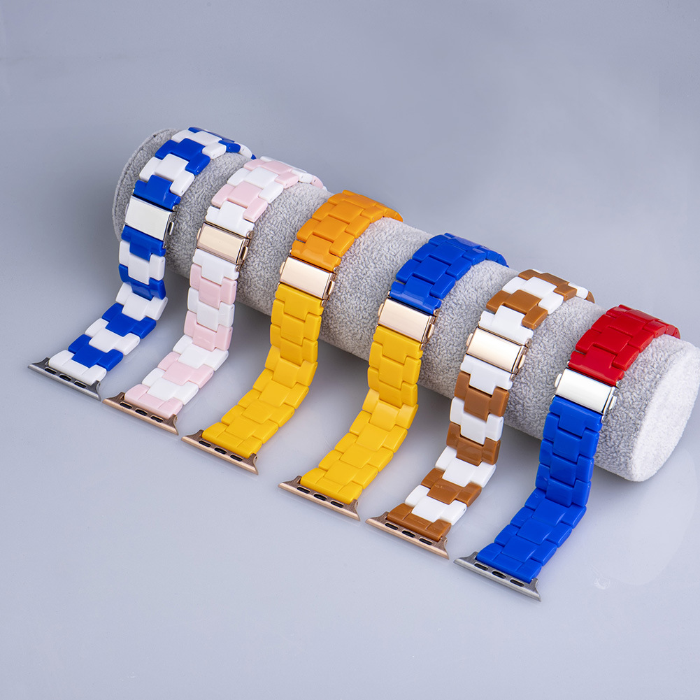 Resin Fruit Color Matching Three Beads Resin Wrist Watch Strap