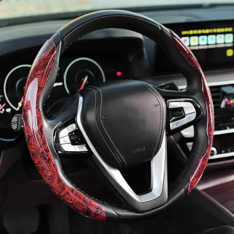 Peach Wood Grain Steering Wheel Sleeve
