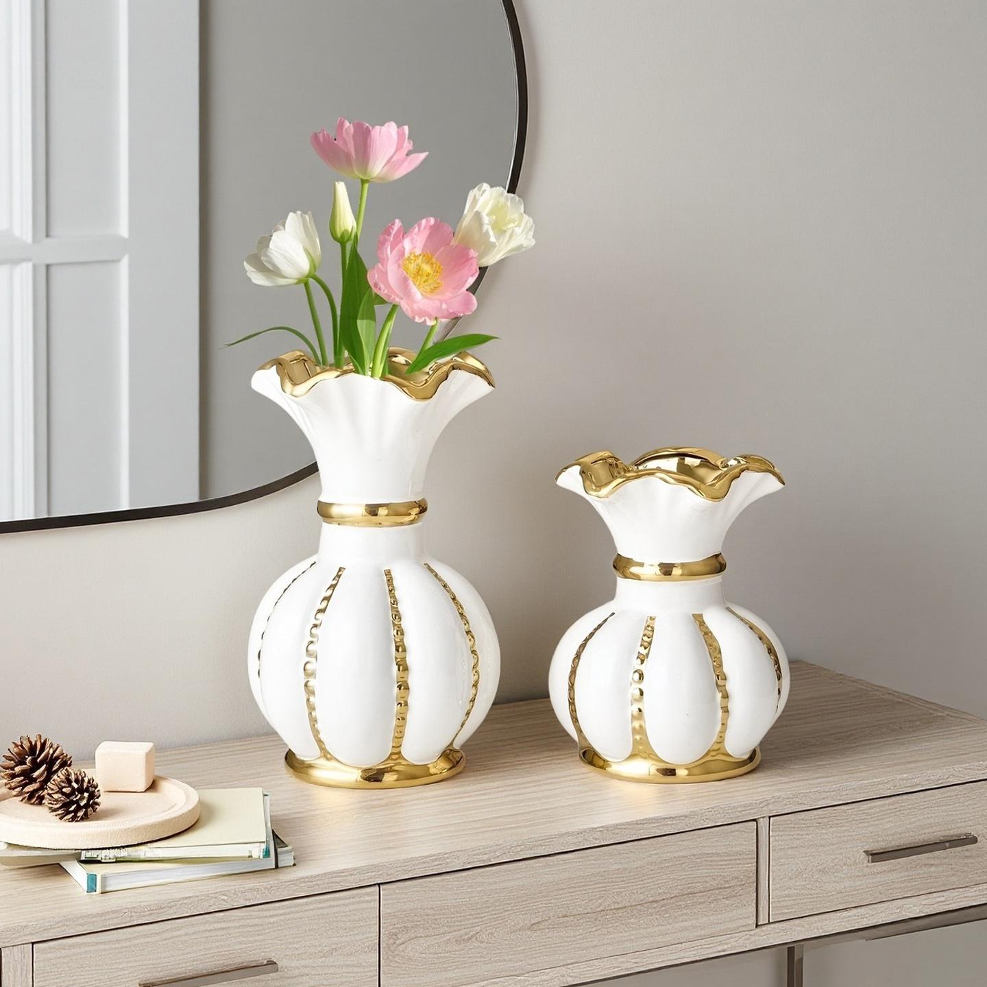 Nordic Modern Creative Ceramic Flower Vase, Home Living Room Dining Table Desktop Decoration, Christmas Festival Decorative Pot 5