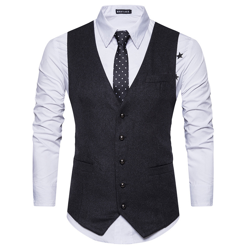 Title 4, Gilet professionnel de costume slim britannique...