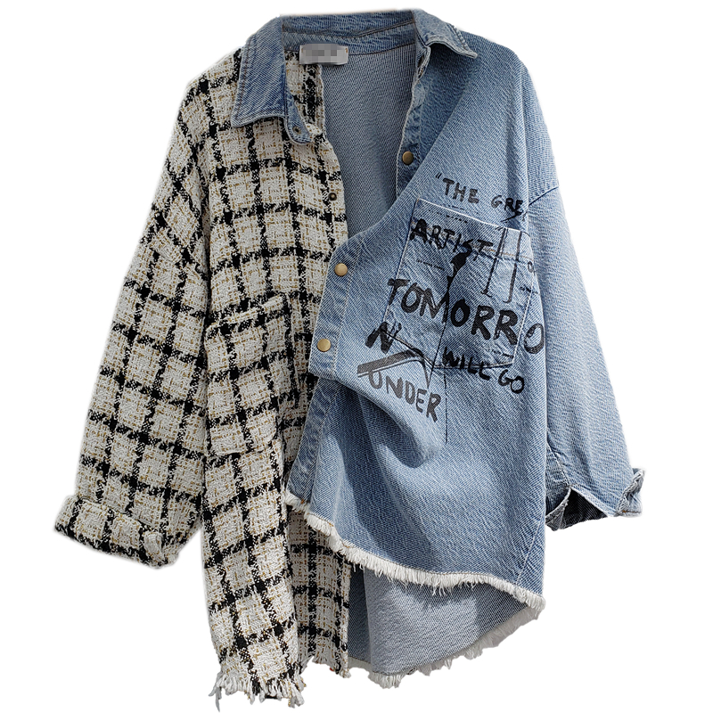 Design Sense Denim Jacket Female Hong Kong Flavor Retro Loose Casual Small Fragrance Top
