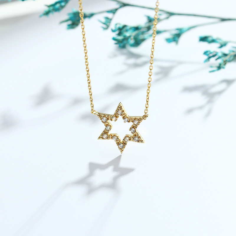 Jewelry Hexagon Star Necklace Clavicle Chain