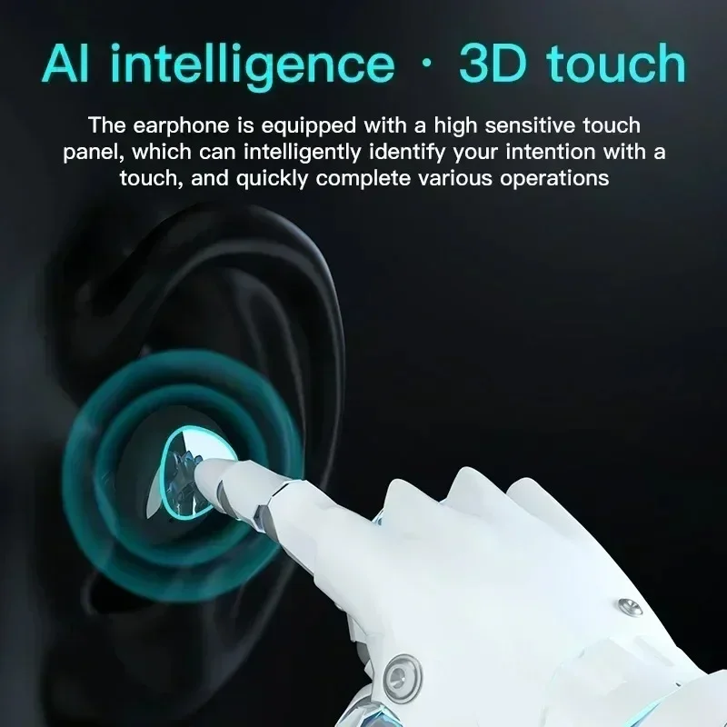 New Product Private Model Wireless Bluetooth Earphones TWS Large Screen Intelligent Digital Display In Ear Breathing Light