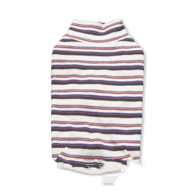 Autumn And Winter Pet Clothes Striped Waffle Home Long sleeved Dogs And Cats Comfortable Home Inside Curry Apricot - Shop at LoveMi