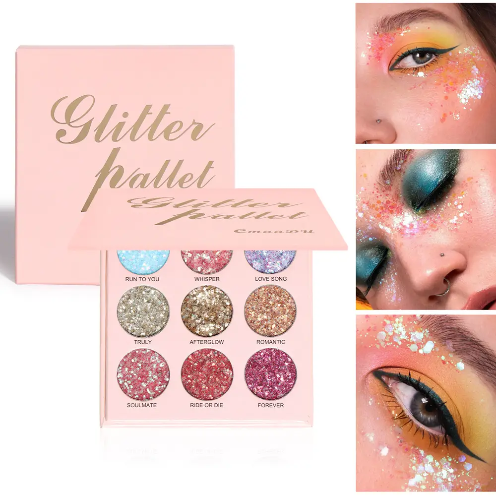 Matte And Metallic 9 Shades Of Glitter Eyeshadow
