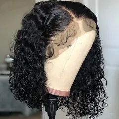 New Hot European And American Front Lace Wig Medium Black African Small Curly Short Curly Hair - 26 Inches - View 1