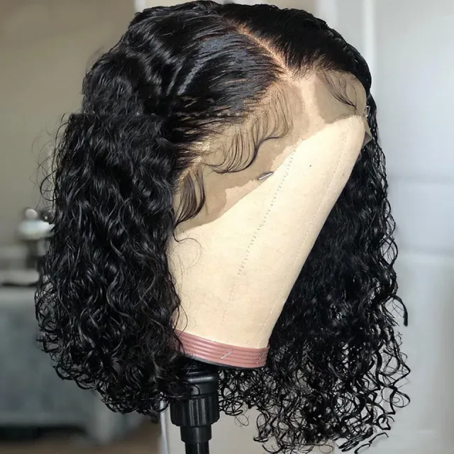 New Hot European And American Front Lace Wig Medium Black African Small Curly Short Curly Hair 18 Inches - Shop at LoveMi