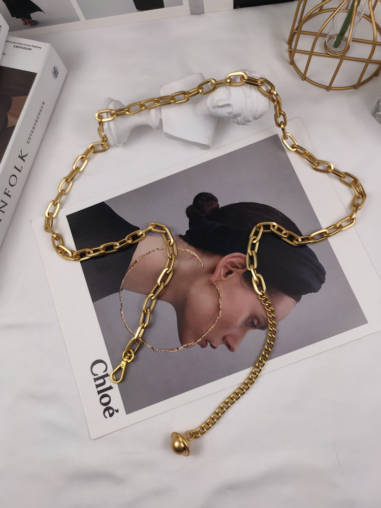 Fashion All-match Metal Belt Decorated Dress Shirt Chain