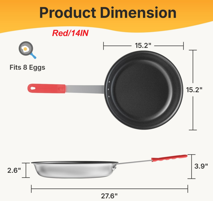 Ceramic Nonstick Egg Pan, Aluminum Frying Pan With Stainless Steel Base, Oven Safe, Dishwasher Safe Skillet image 22