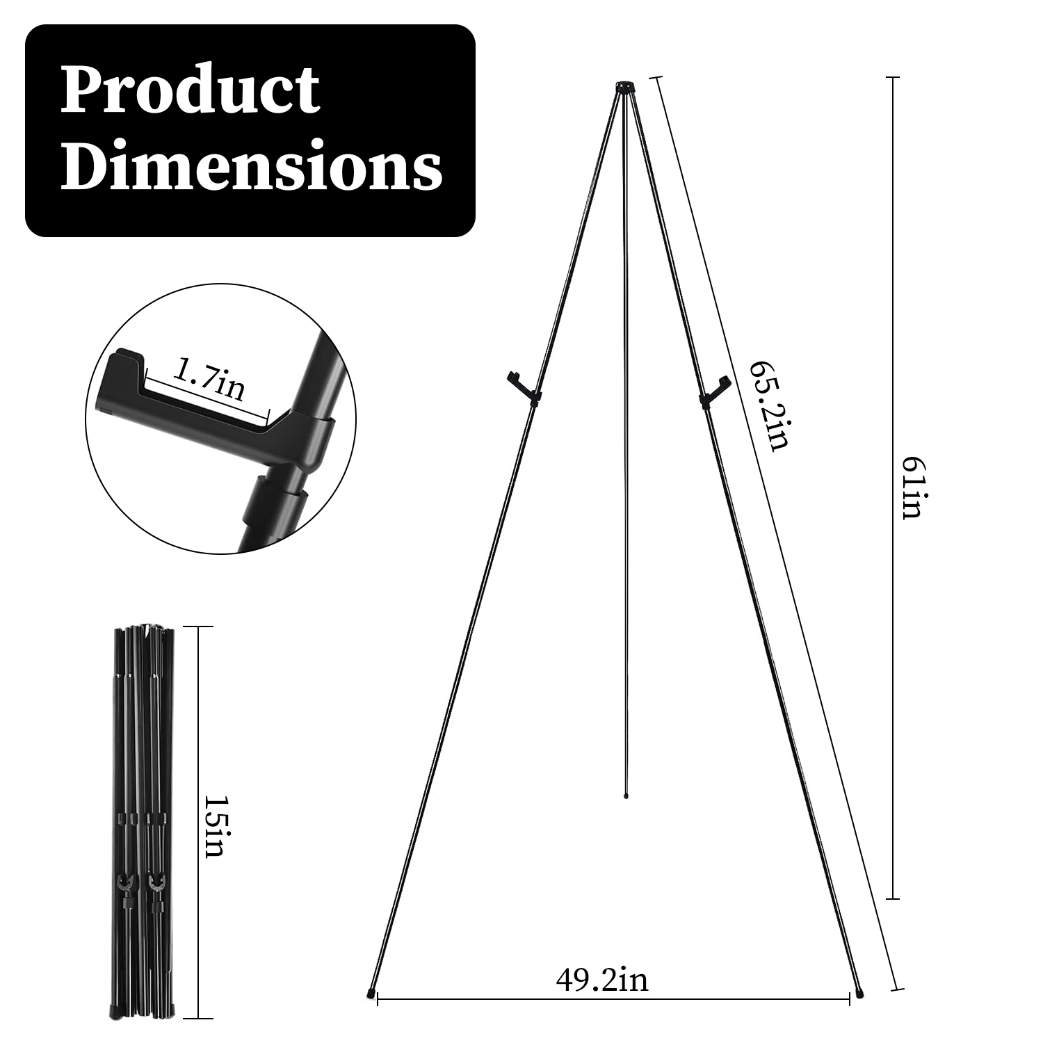 2 Pack Easel Stand For Display 61in Collapsible A Frame Tripod Easel Iron Alloy Drawing Stand With 2 Carry Bags For Wedding Poster Art Drawing Meeting