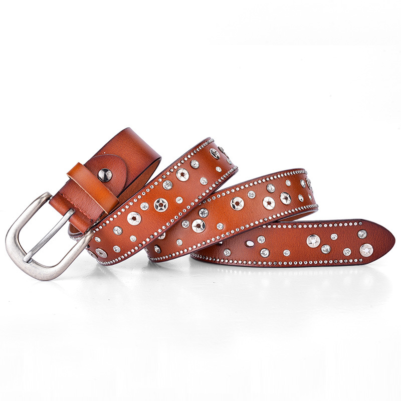 Title 7, Fashion Trend Ladies Leather Rivet Rhinestone I...