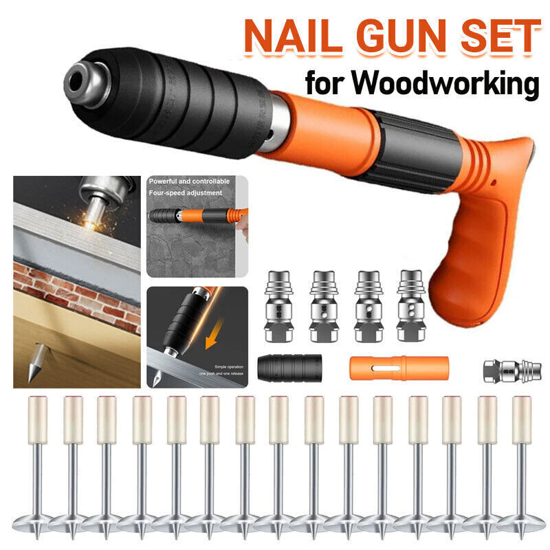 Woodworking Integrated Air Nailer Manual Steel Nail 4 Gears Power Gun NEW — image 11