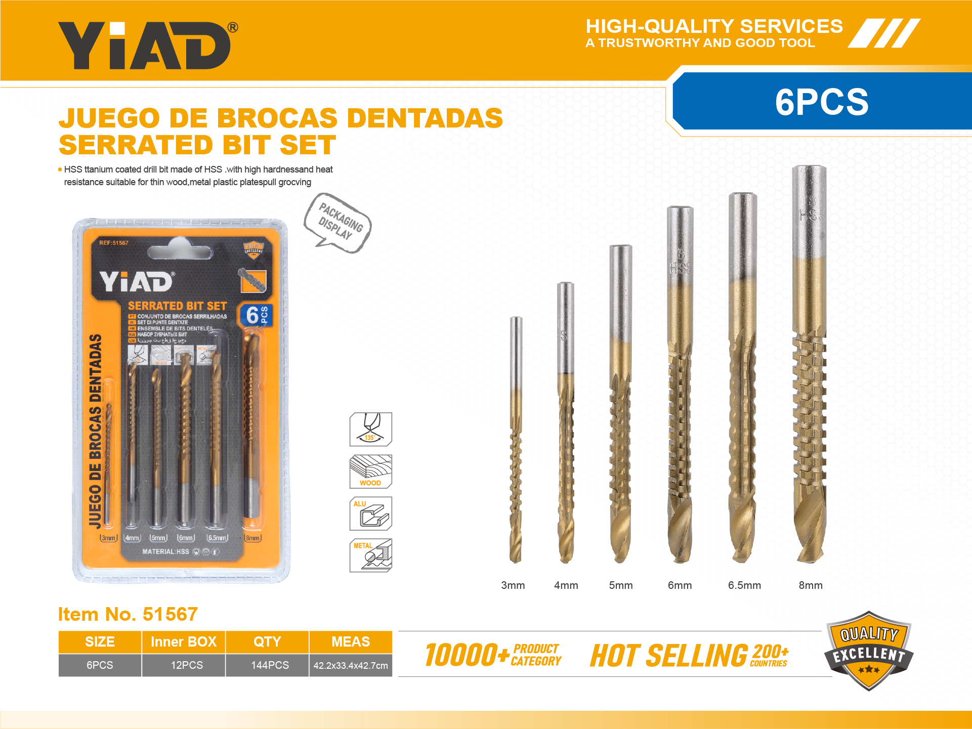 6PCS-Sawtooth Drill, Only Supports Self-pickup, Please Note That Free Shipping Is For Anti-bidding Price