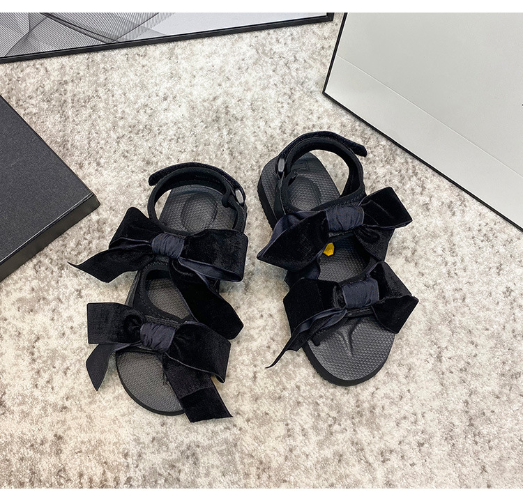 Title 7, Velcro Bow Platform Open Toe Beach Sandals