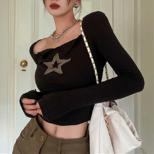 Star Autumn Slim Long Sleeve Girl Black - Shop at LoveMi