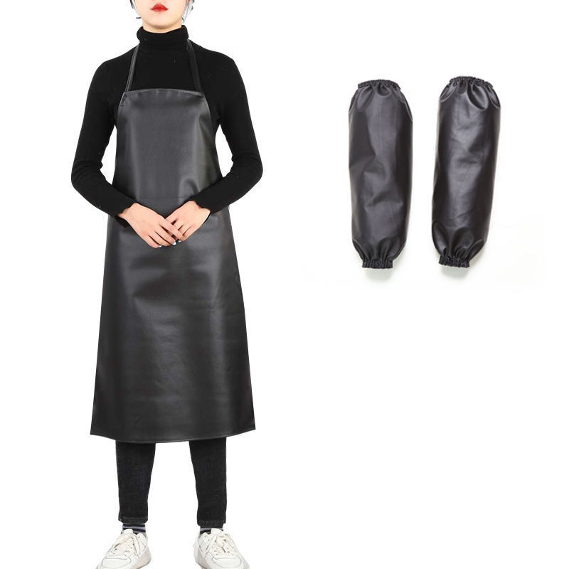 Title 8, PU Leather Oil Proof And Waterproof Apron Men