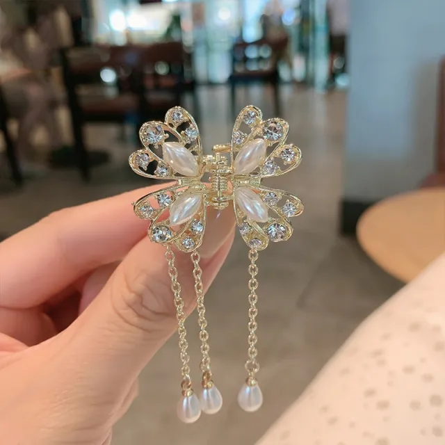 Women's Hair Clip With Diamond Angel Wings Tassel Grip - Shop at LoveMi