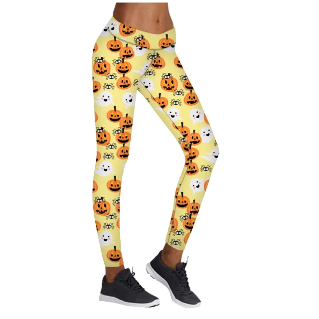 Printed Leggings Halloween Sports Yoga Pants High Stretch Pencil Pants 22Style M - Shop at LoveMi