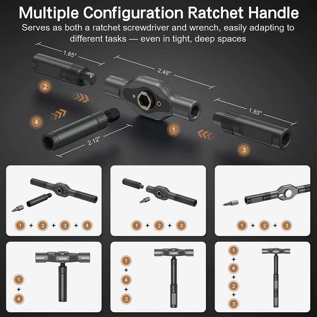 Magnetic Screwdriver Set, 42 In 1 DIY Ratchet Screwdriver Kit For Home, Bikes