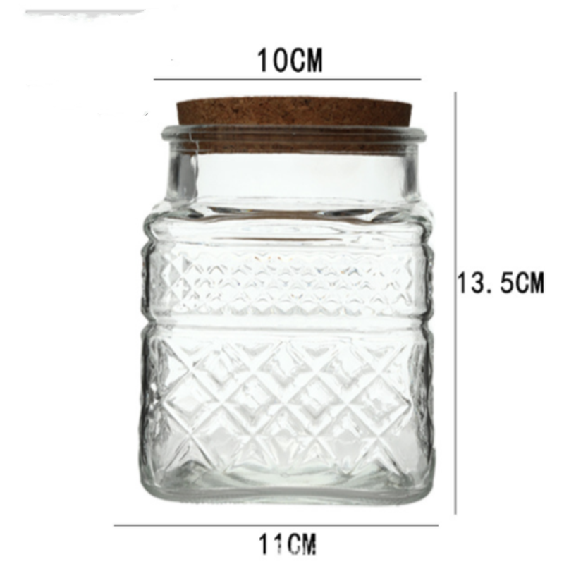 Title 8, New French Glass Sealed Jar Bamboo Lid Moisture...