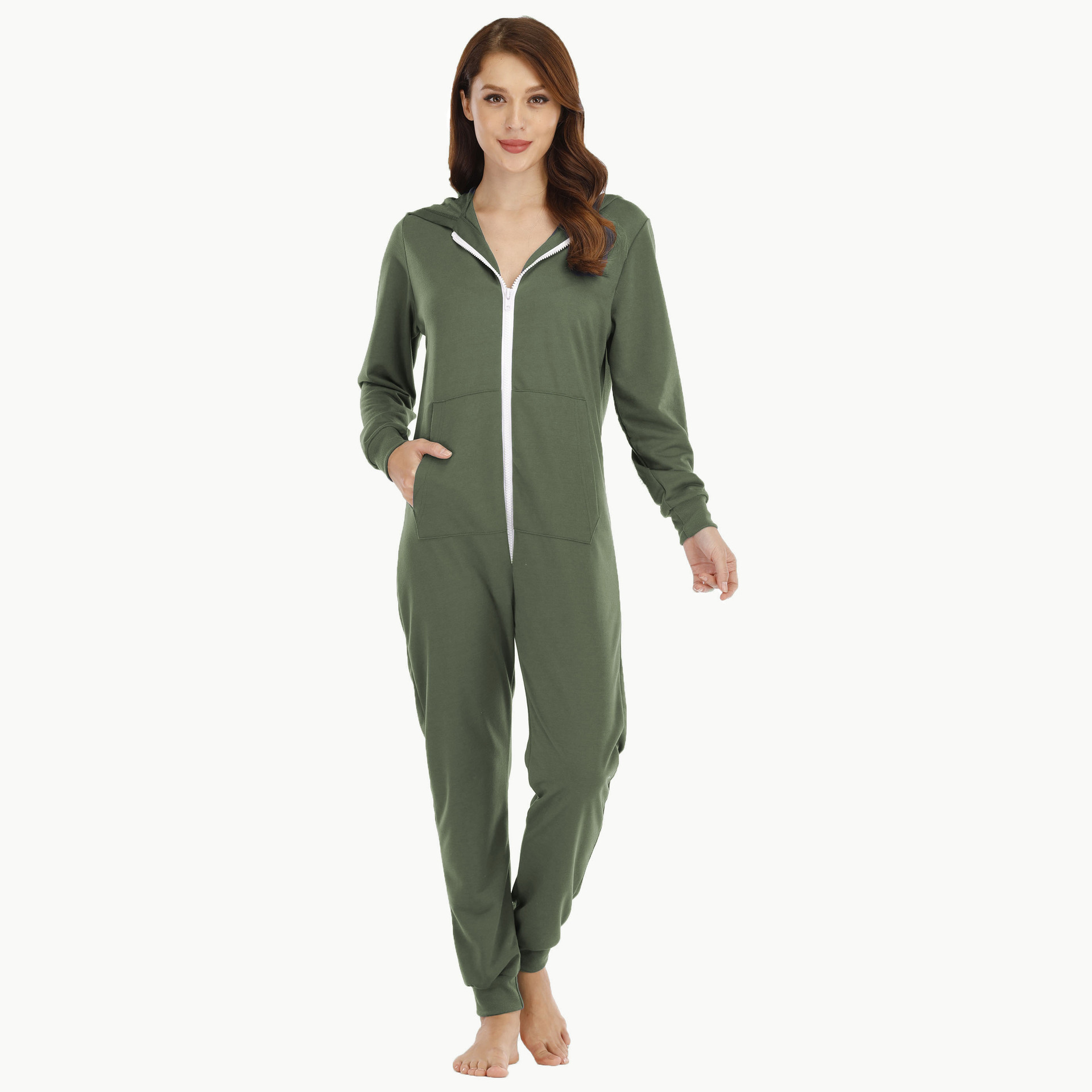 Title 5, Ladies Hooded One Piece Home Wear Pajamas