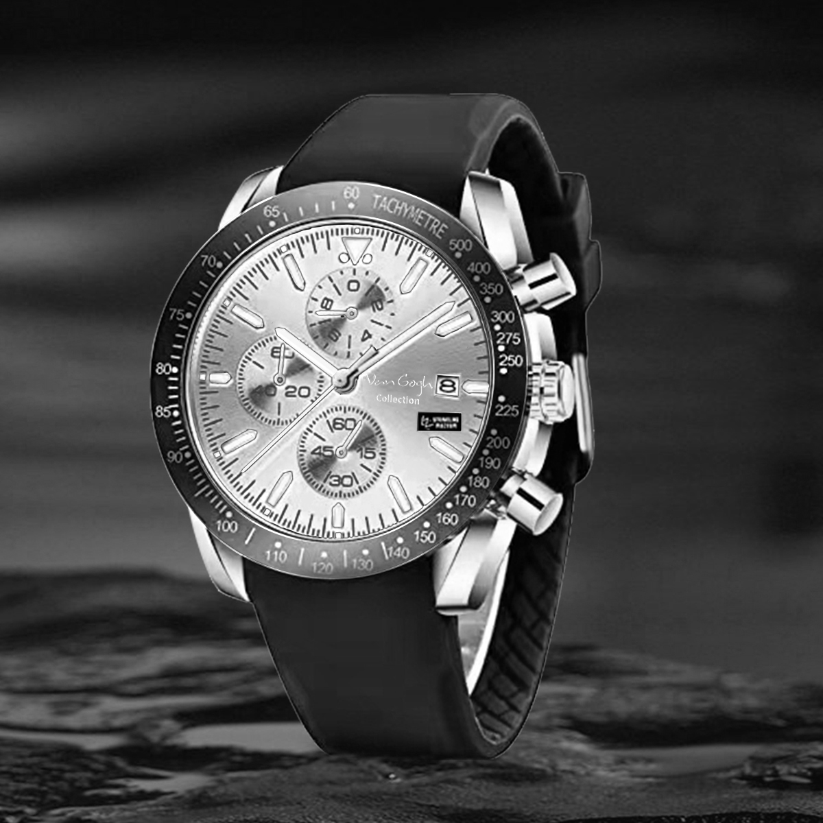 Van Gogh Starry Fantasy Series Men's Rubber Strap Watch 4