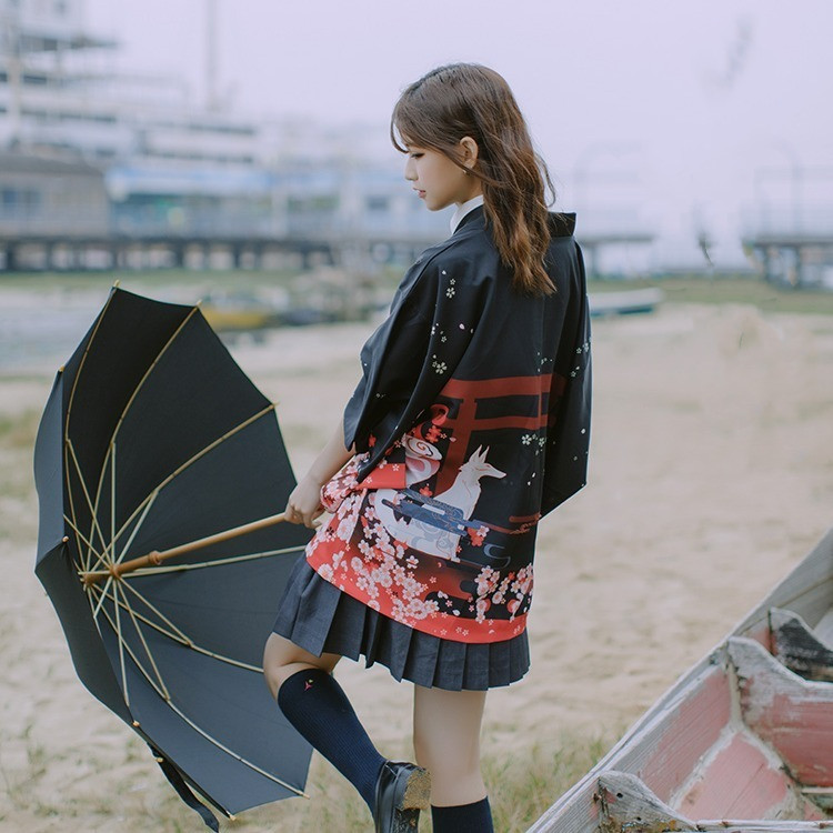 All-match Loose Cardigan Kimono Road Robe Hanfu Jacket